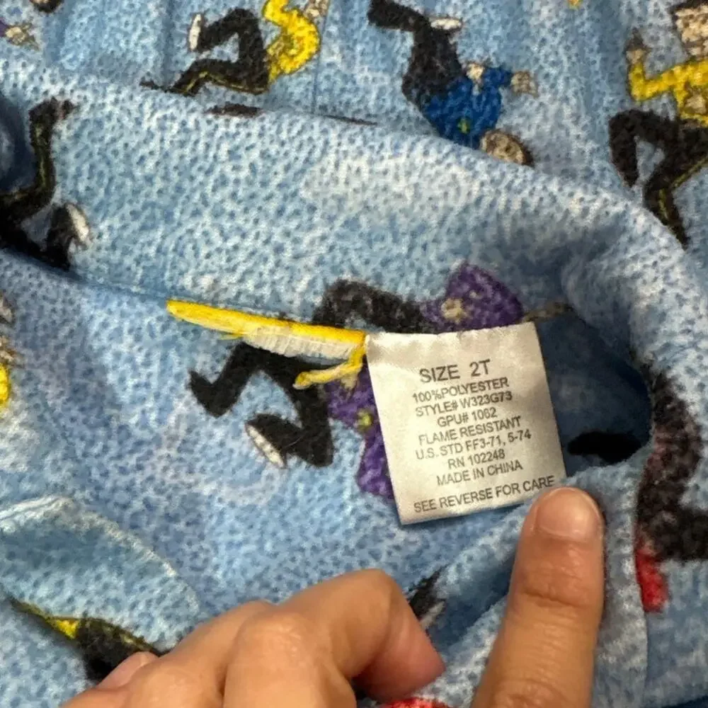 Vintage The Wiggles Kids 2T Toddler Pajamas Set Retro All over Print Y2k